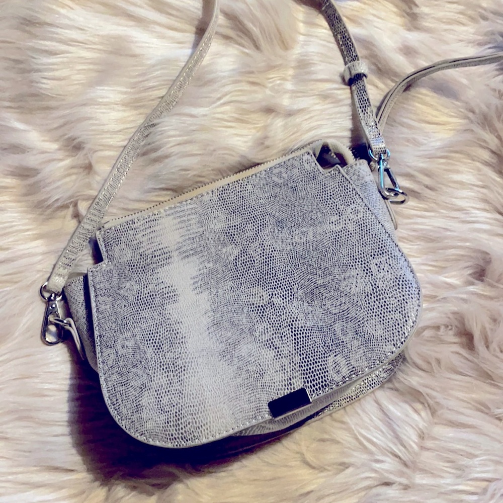 Faux snakeskin crossbody bag